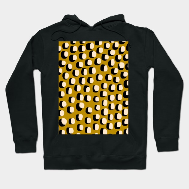 Dark Mustard Colour Spotty Pattern Hoodie by OneThreeSix